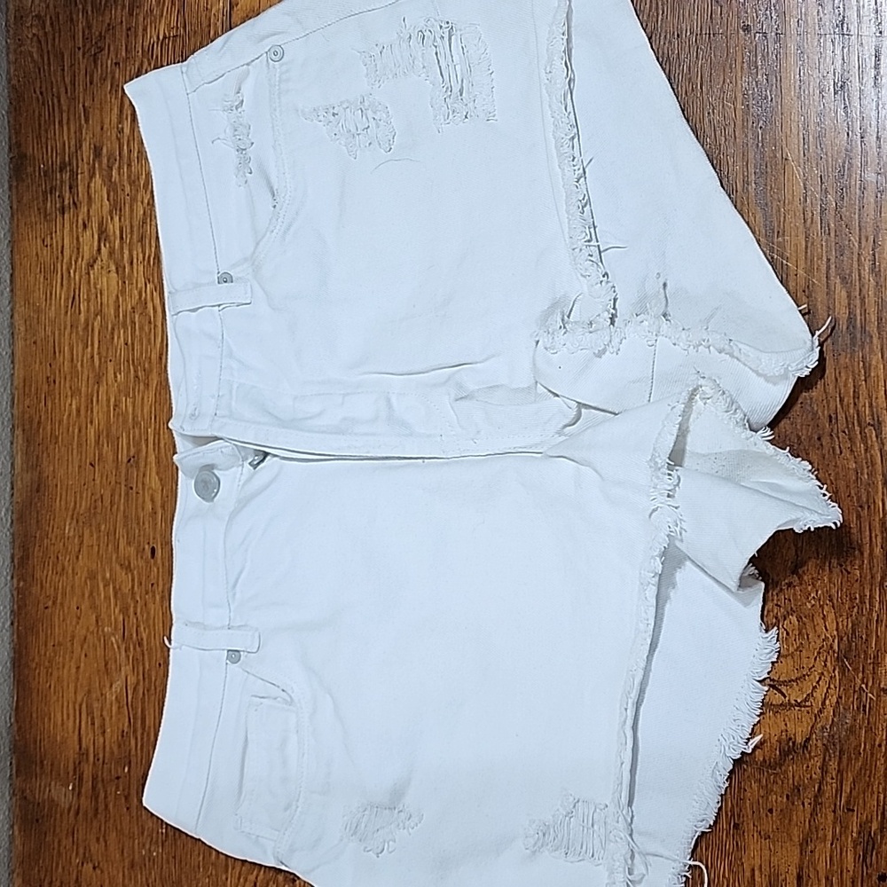BlankNYC White Denim Distressed Frayed Shorts 32